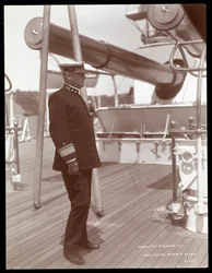 Konteradmiral Robley Dunglison Evans auf dem Deck der U.S.S. Maine, 1906
